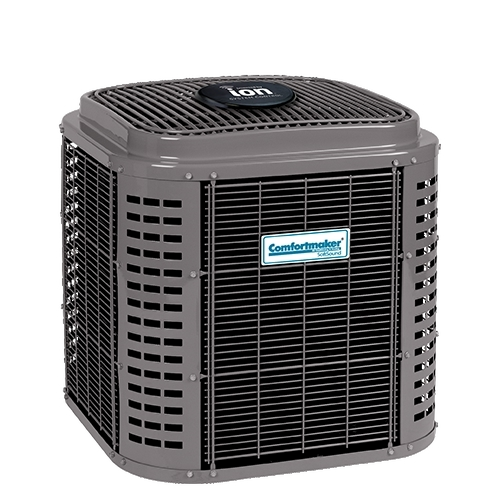 Two-stage heat pump unit by Comfortmaker, showcasing energy-efficient design for commercial heating and cooling solutions in Brooklyn, NY.